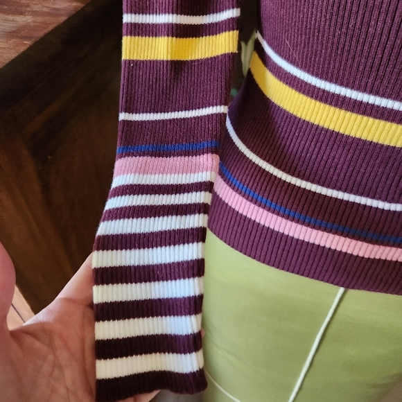 NEW LOOK Long Sleeve Striped Knit Sweater Size US 8 - Picture 6 of 9